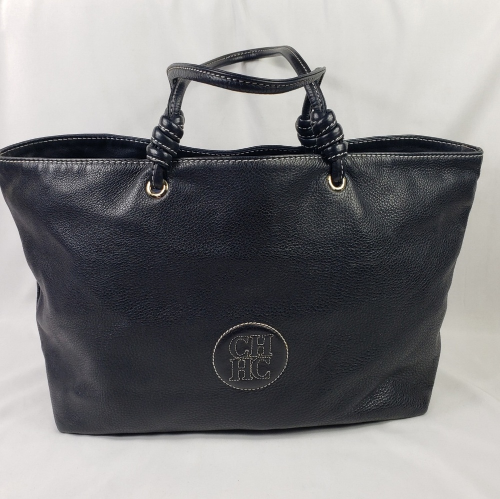 Carolina Herrera Womens Navy Leather Handbag